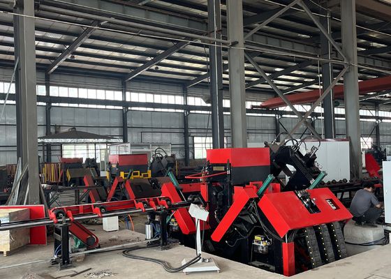 Yüksek Verimli Otomatik CNC Köşe Hattı Makinesi Büyük Boy Köşe Çeliği Delme ve Damgalama İçin