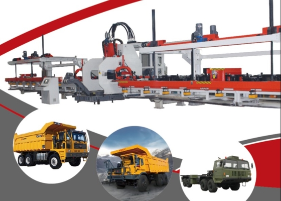120 ton nominal kuvvetli CNC plaka delme üretim hattı 25 Kamyon düz kiriş için modüller