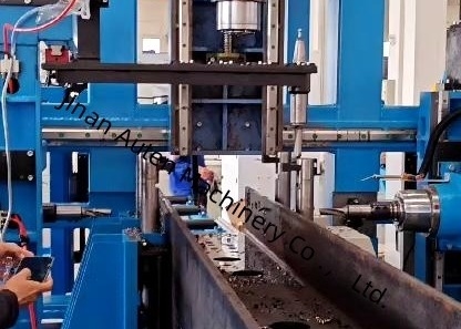 3 Takım Takım Magazini 3D CNC H Kiriş Delme, Kılavuz Çekme ve Kesme Makinesi Φ10 Hidrolik İşaretleme Ünitesi Karakter Boyutu