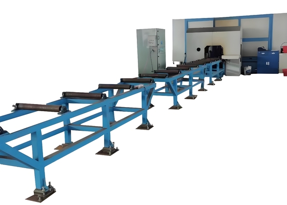 2 KW Servo Motor Borlama Girdi CNC H-Döşeme Borlama Kesme ve Tapping Makine hattı 500 × 500mm Boyut