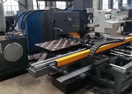 40mm sondaj plaka kalınlığı kule bağlantısı CNC hidrolik plaka delme makinesi 4 matraç istasyonu
