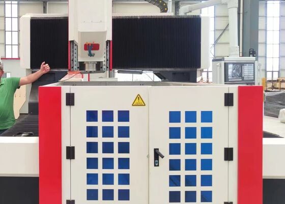 1200x1200mm Boyut Çelik Plak Flanges İşleme CNC Borlama Tapping Makine 18mm T-Slot Genişliği