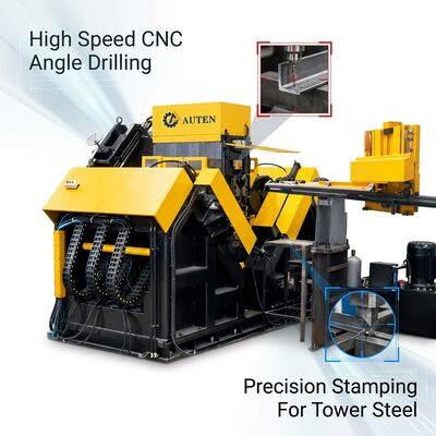 Harici Soğutmalı 40mm Maksimum Delme Çapı Cnc Açı Çelik Delme Makinesi Hattı